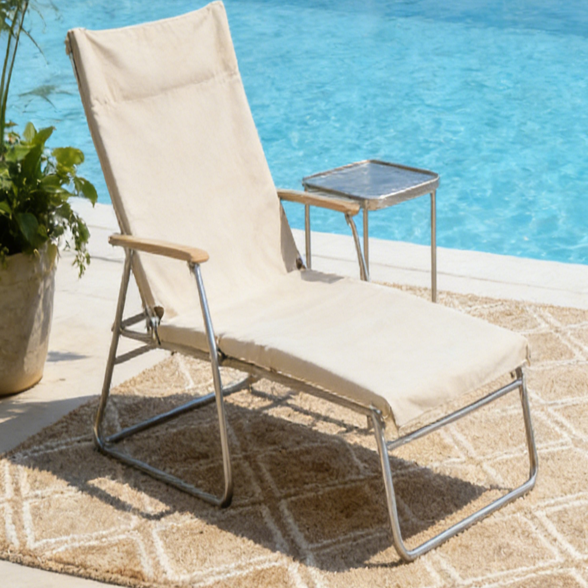 Geometirc Natural Beige Jute Rug