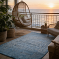 Vintage Distressed Double-Sided Blue Rug