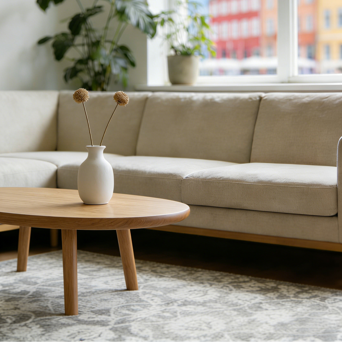 Transitional Reversible Beige Rug