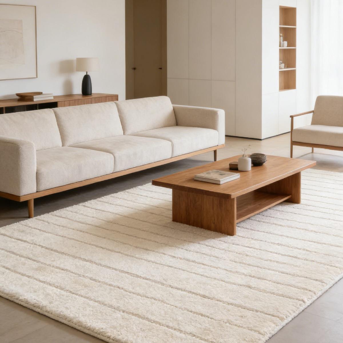 Soft Shag Beige Rug