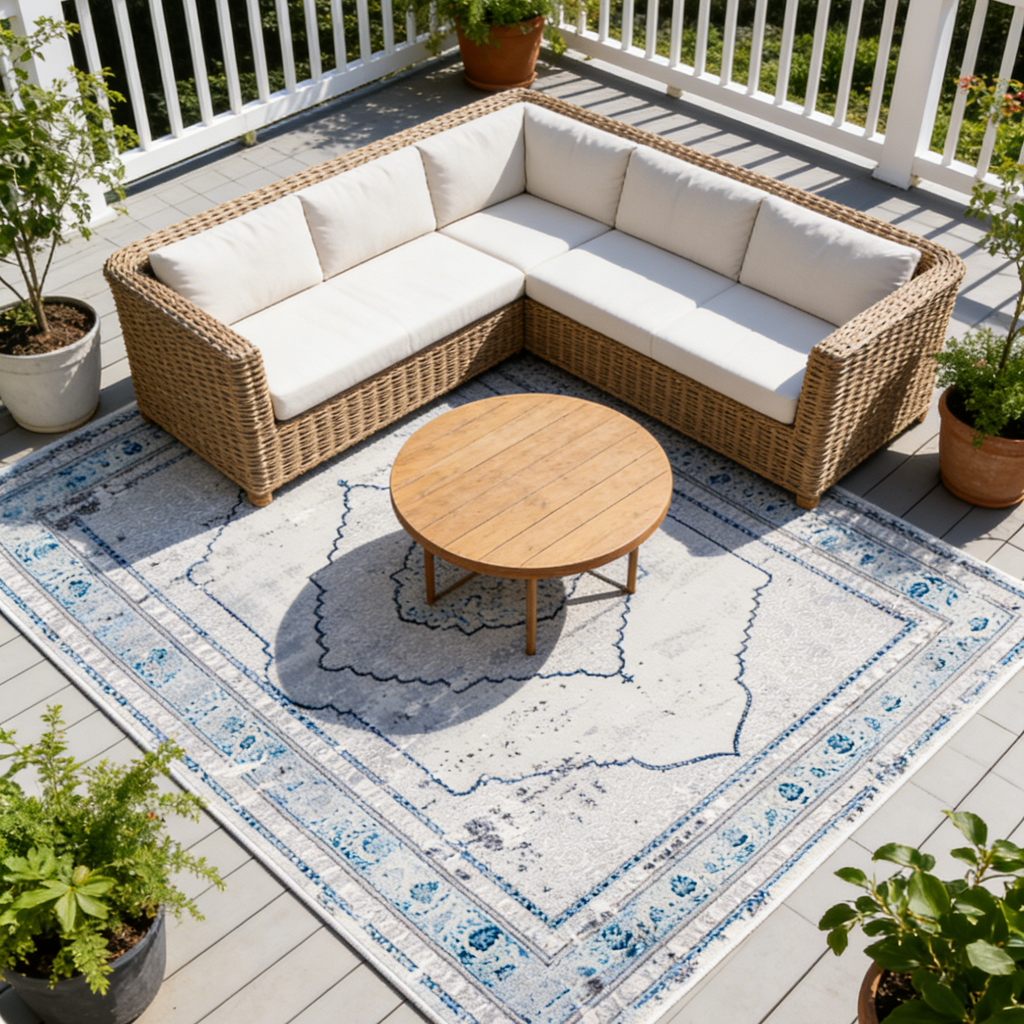 Oriental Grey Blue Rug