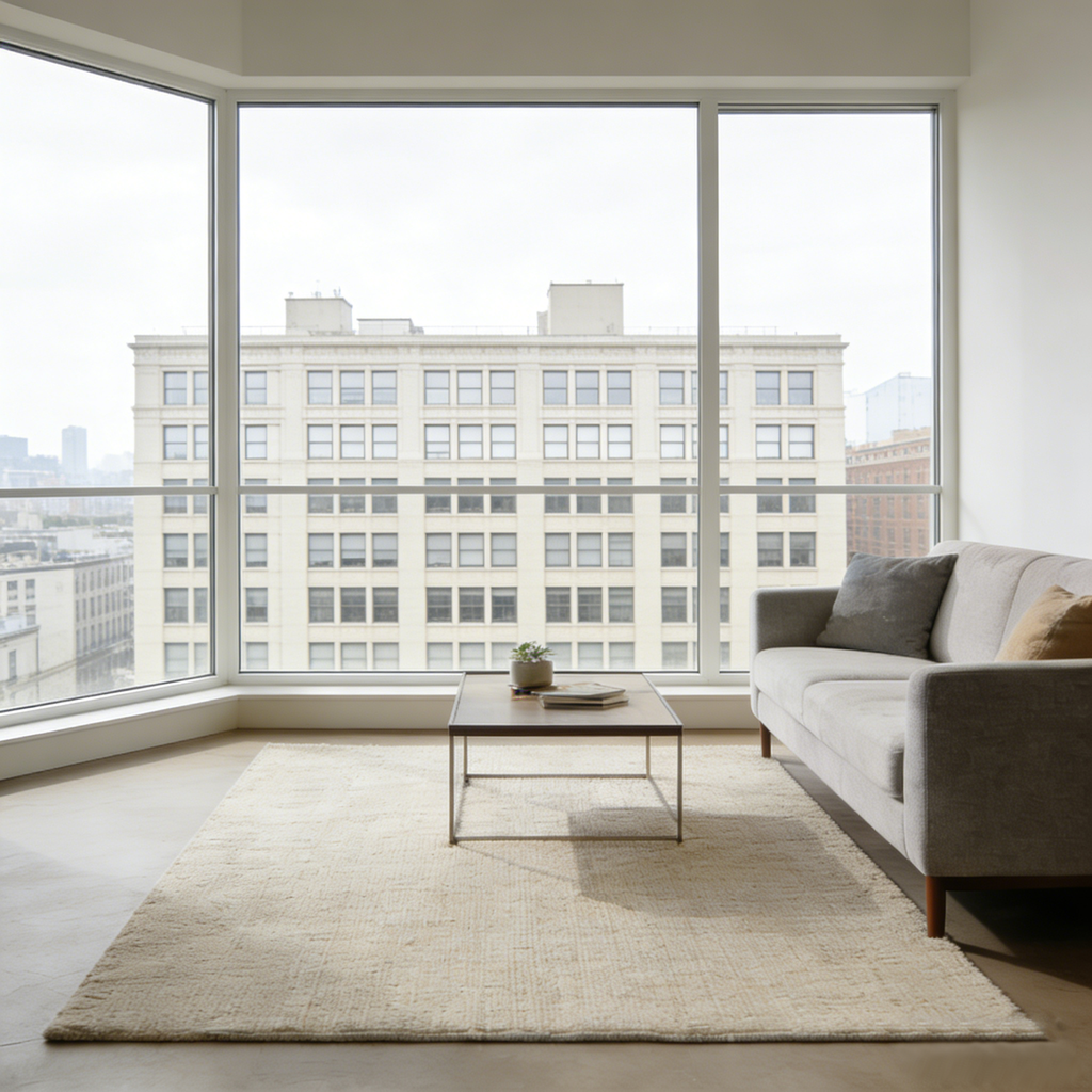 Jute & Cotton in White Rug