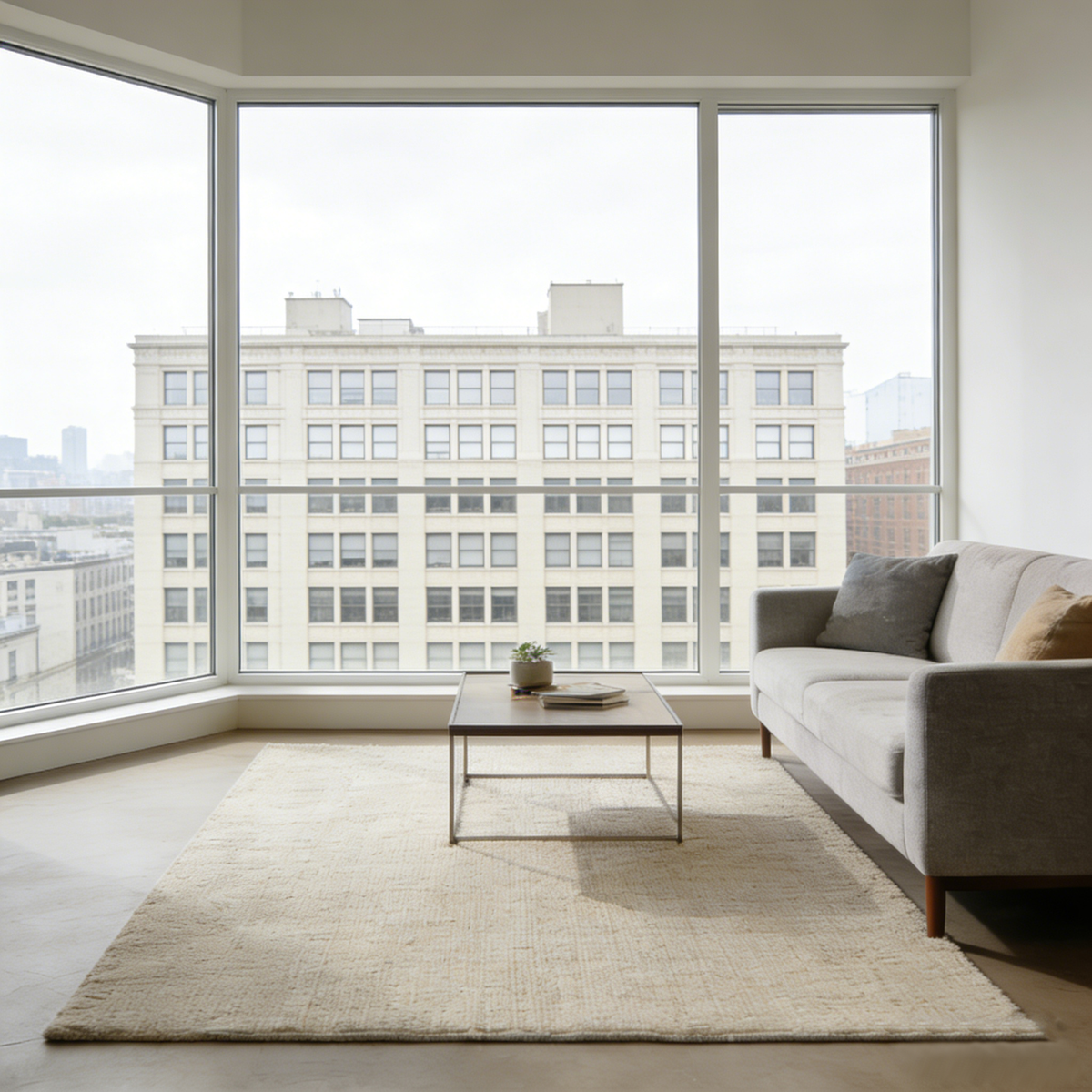 Jute & Cotton in White Rug