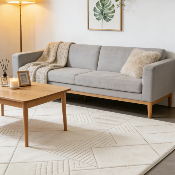 Abstract Grey Blue Rug