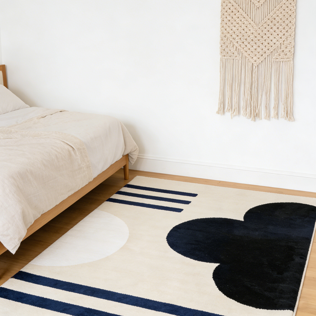 Flower White Indoor Rug