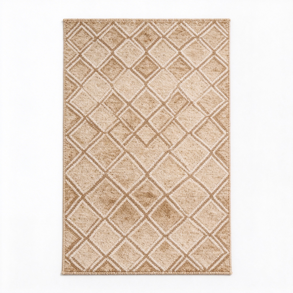 Geometirc Natural Beige Jute Rug