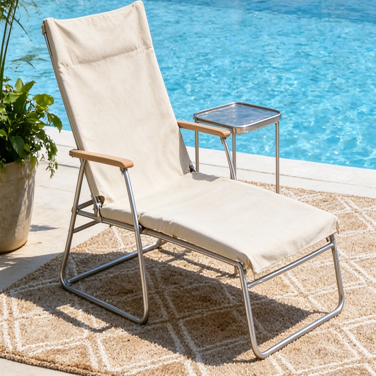 Geometirc Natural Beige Jute Rug