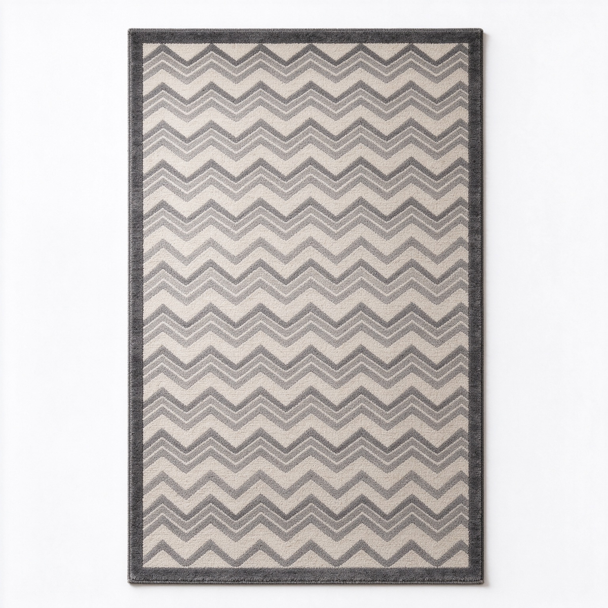 Cream and Grey In Geometric Rug