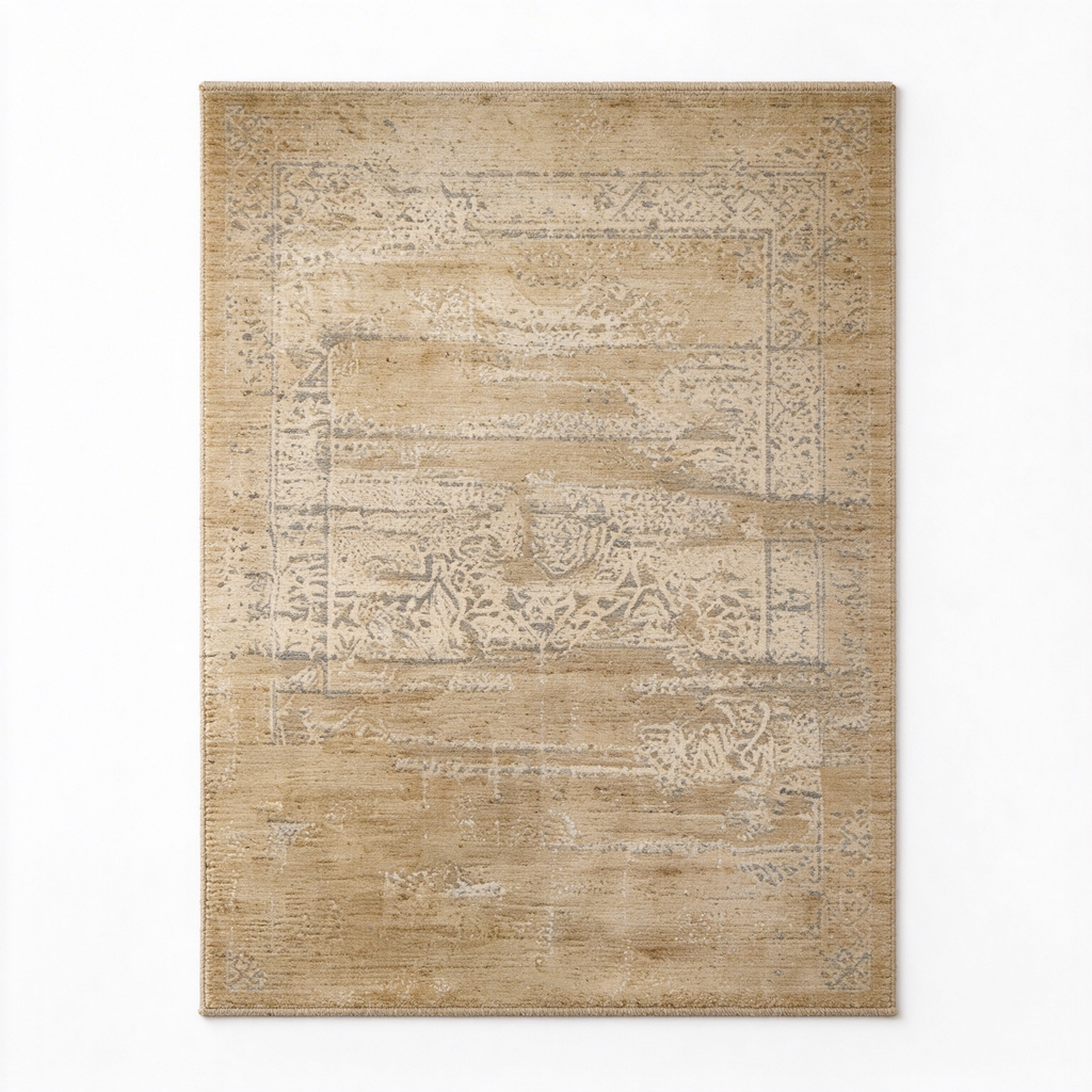 Vintage Distressed Reversible Off-white Rug