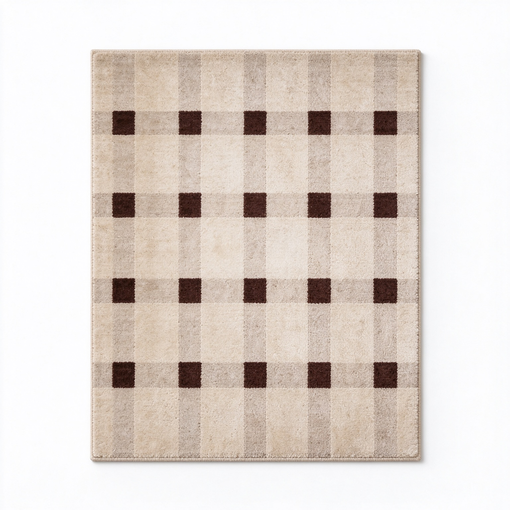 Plaid Grey Rug - 57804